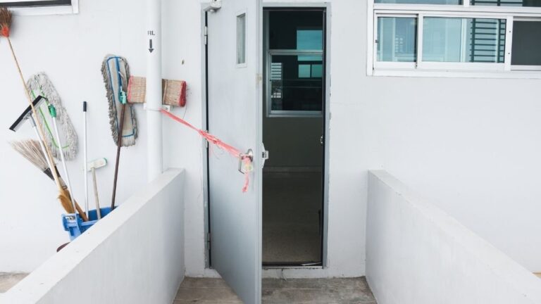door tied open due to poor air pressure in industrial ventilation systems