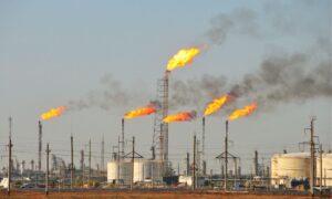 flaring towers in oil and gas production that incorporates ventilation system design for turbines