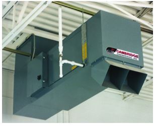 Heater for industrial ventilation systems in cooler weather